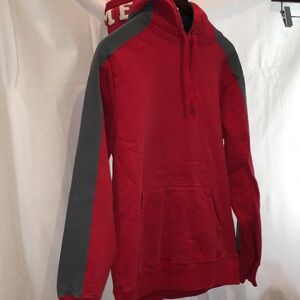 Supreme Hooded Sweatshirt | Red And Gray | Cotton Hoodie | Size M